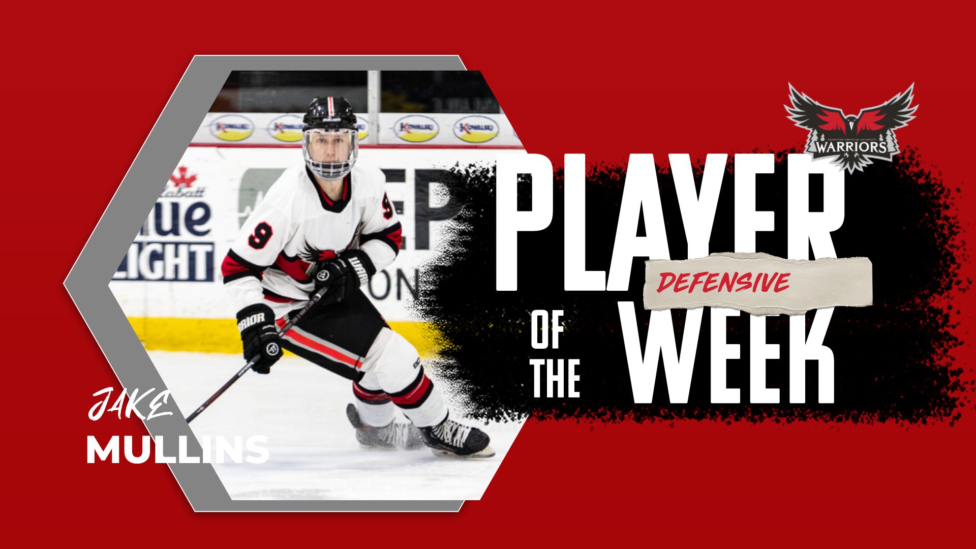 Men's Hockey's Mullins earns WHAC Defensive Player of the Week