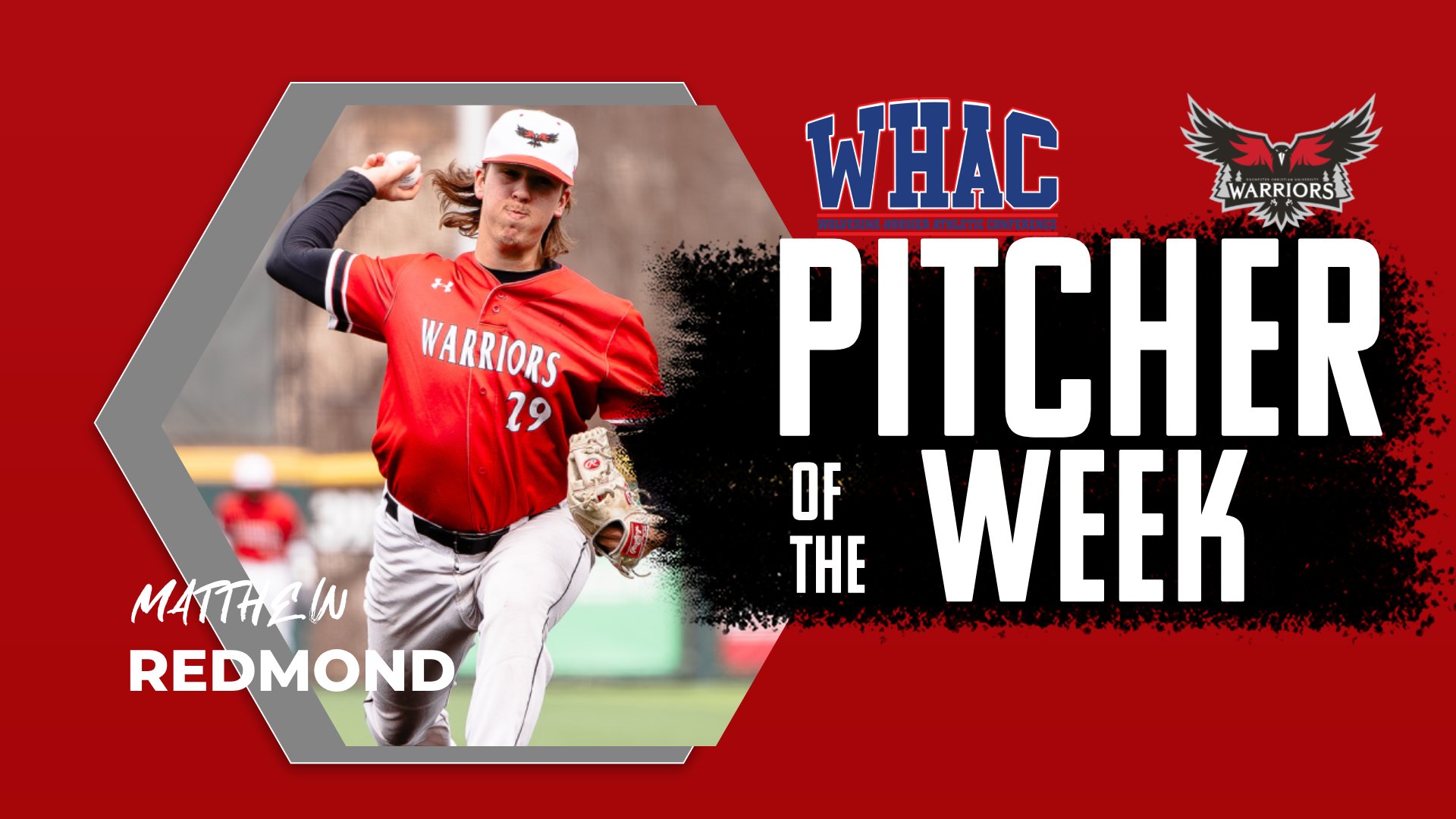 Baseball's Matthew Redmond earns WHAC Pitcher of the Week